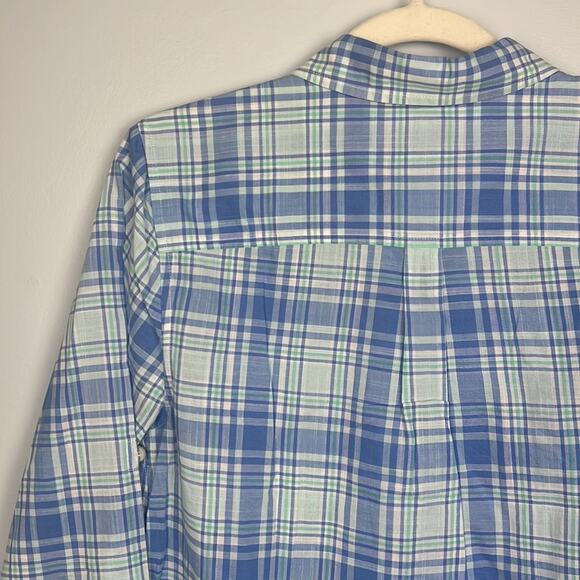 Vineyard Vines women’s popover plaid roll sleeve top size 8 100% cotton - Picture 8 of 8